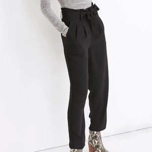 Madewell Drapey Paperbag Pants Cropped Tie Belt Size 0 Wide Leg Trouser